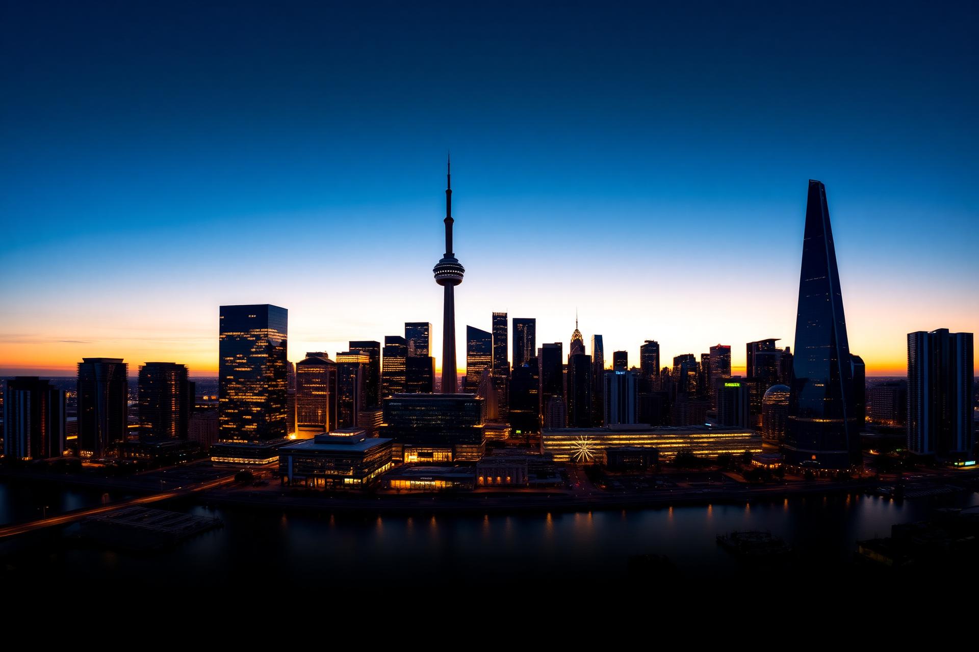 Toronto skyline at dusk